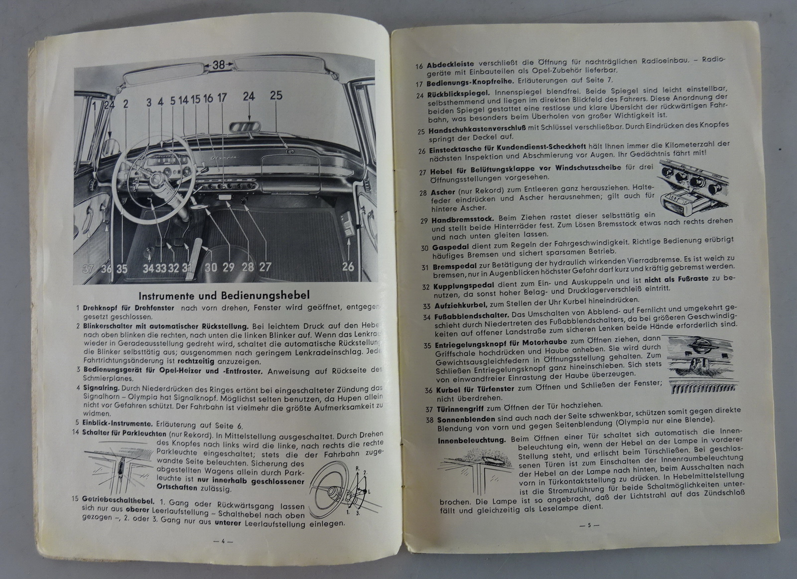 Betriebsanleitung Handbuch Opel Olympia Rekord Stand 10 1957 PK Buch