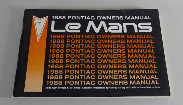 Owner´s Manual / Handbook Pontiac Le Mans von 1988