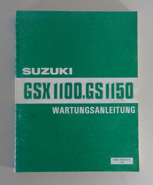 Werkstatthandbuch / Wartungsanleitung Suzuki GSX 1100 / GS 1150 von 07/1984