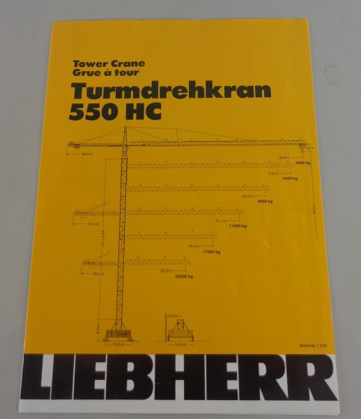 Datenblatt / Technische Beschreibung Liebherr Turmdrehkran 550 HC von 09/1983