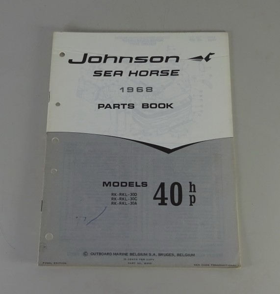Teilekatalog OMC Johnson Outboards / Außenborder 40 PS Models Stand '68