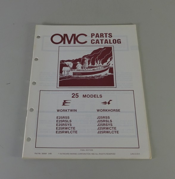Teilekatalog OMC Evinrude / Johnson Outboards 25 PS Models Stand 03/1983