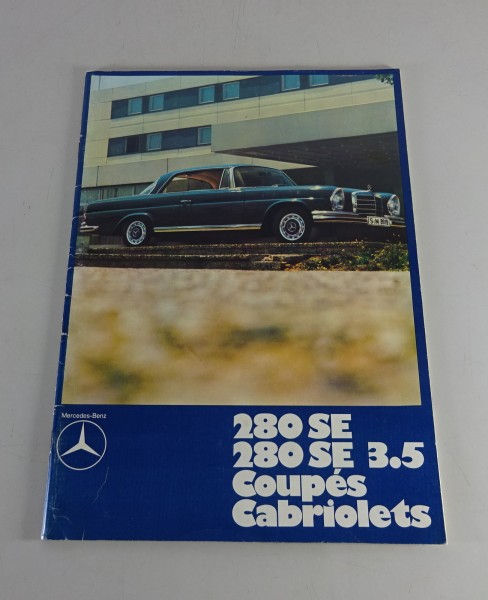 Prospekt / Broschüre Mercedes-Benz W111 Coupé + Cabrio 280 SE / 3.5 von 06/1970