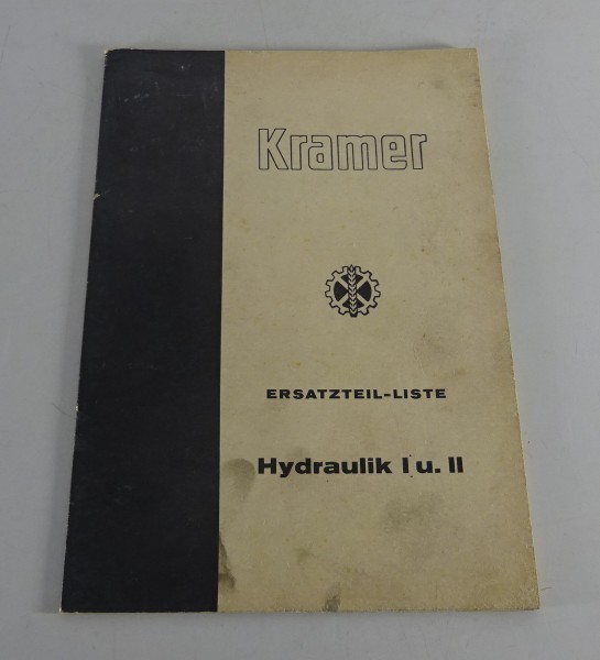 Teilekatalog Kramer Hydraulik I u. II für Kramer Schlepper Stand 06/1962