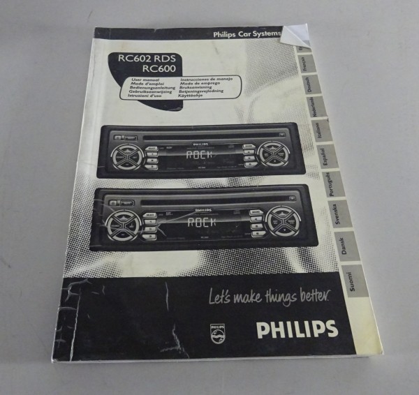 Betriebsanleitung / Handbuch Philips Autoradio RC 602 RDS / RC600 06/2000