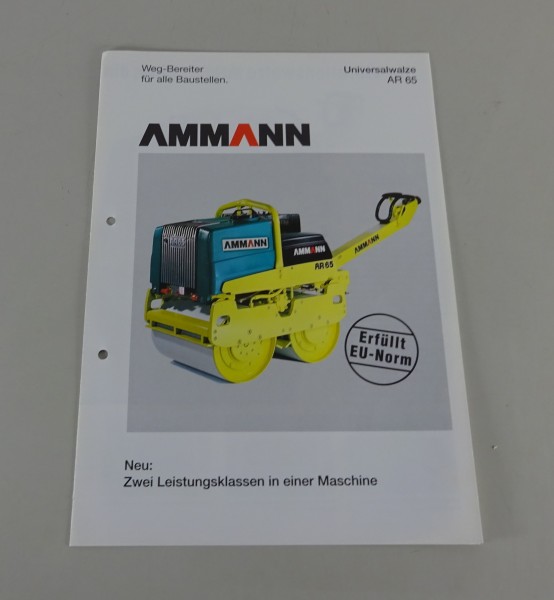 Prospekt / Broschüre Ammann Universalwalze AR 65