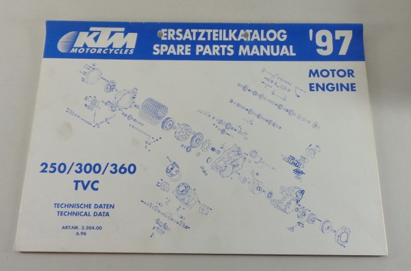 Teilekatalog Motor KTM 250 / 300 / 360 TVC von 06/1996