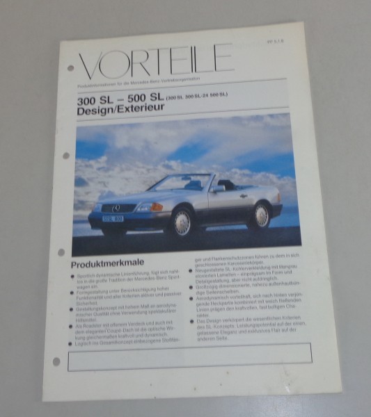 Produktinfo / Vorteile Mercedes SL R129 300 SL - 500 SL Design, Exterieur 2/1989
