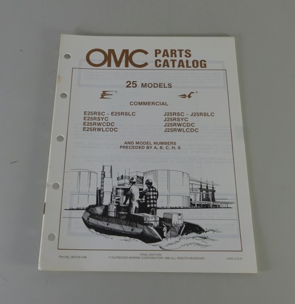 Teilekatalog OMC Evinrude / Johnson Outboards 25 PS Models von 05/1986