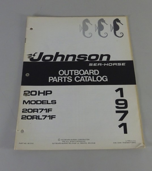 Teilekatalog OMC Johnson Outboards 20 PS Models Stand 1971