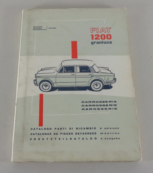 Teilekatalog Fiat 1200 Granluce Karosserie Stand 12/1959