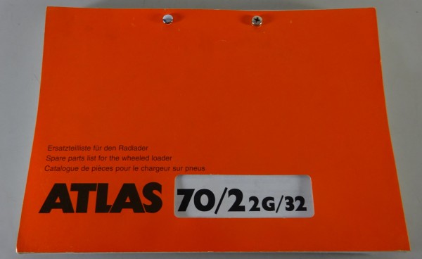 Spare parts list / Teilekatalog Atlas Hydraulik-Radlader 70 / 22G / 32 - 02/2000