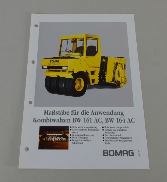 Prospektblatt / Broschüre Bomag Kombiwalzen BW 161 AC / 164 AC Stand 07/1991