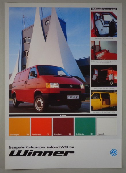 Prospekt / Broschüre VW Bus T4 Winner Stand 10/1994