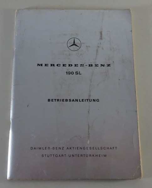 Betriebsanleitung / Handbuch Mercedes-Benz R121 190 SL Druckjahr 1968