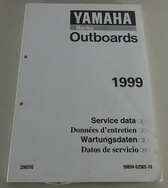 Werkstatthandbuch / Wartungsdaten Yamaha Außenbordmotoren Modeljahr 1999