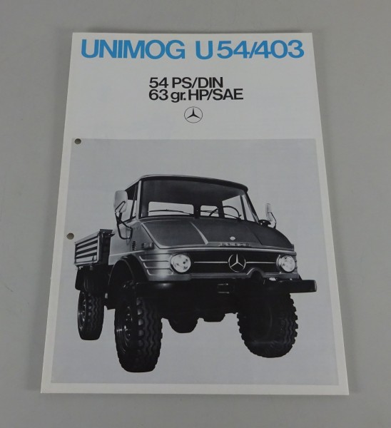 Prospekt / Broschüre Mercedes-Benz Unimog 403 U54 Stand 06/1971