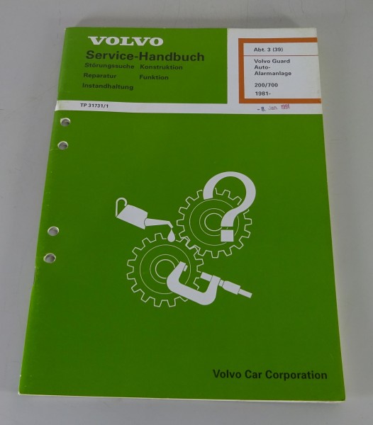 Werkstatthandbuch Volvo 240 / 740 / 760 / 780 Volvo Guard - Alarmanlage von 1990