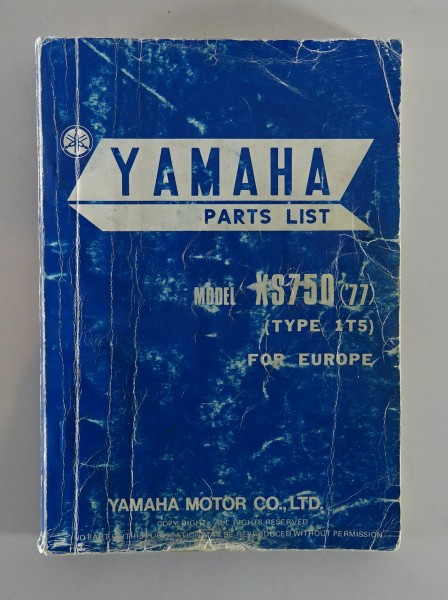Teilekatalog / Spare Parts list Yamaha XS750 Typ 1T5 ab Baujahr 1977