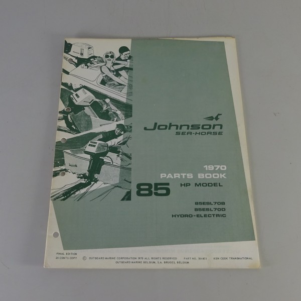 Teilekatalog OMC Johnson 85 PS Models Stand 1970