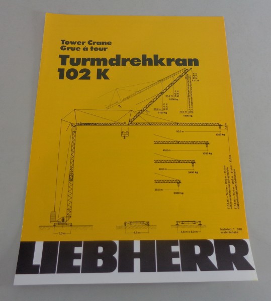 Datenblatt / Technische Beschreibung Liebherr Turmdrehkran 102 K von 04/1994