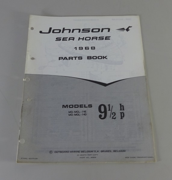 Teilekatalog OMC Johnson Outboards / Außenborder 9.5 PS Models Stand 1968