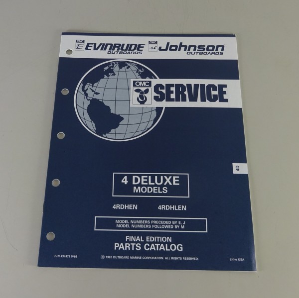 Teilekatalog OMC Johnson / Evinrude 4 PS Models Stand 05/1992