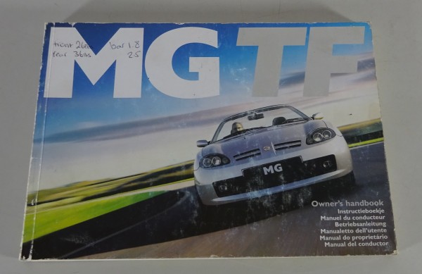 Owner's Manual / Handbook + Service History MG TF from 02/2002