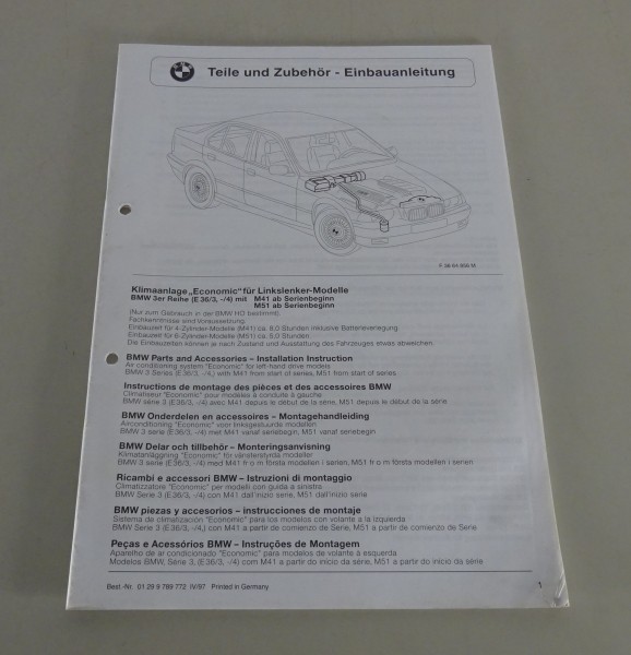 Einbauanleitung BMW Klimaanlage Economic für E36 Stand 04/1997