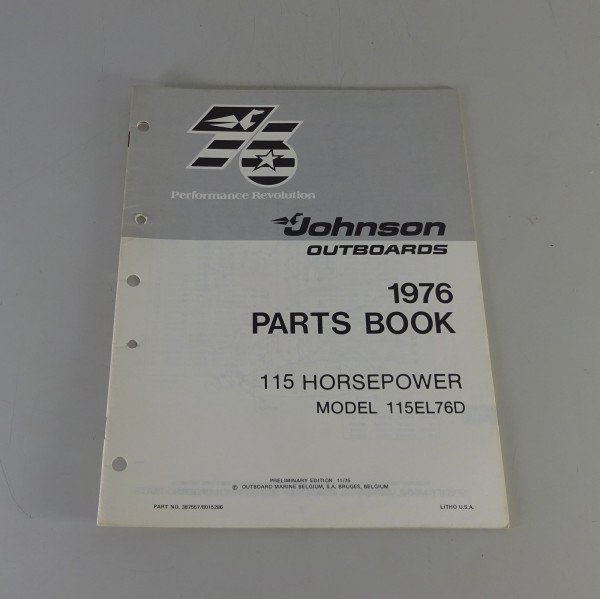 Teilekatalog OMC Johnson 115 PS Models Stand 11/1975