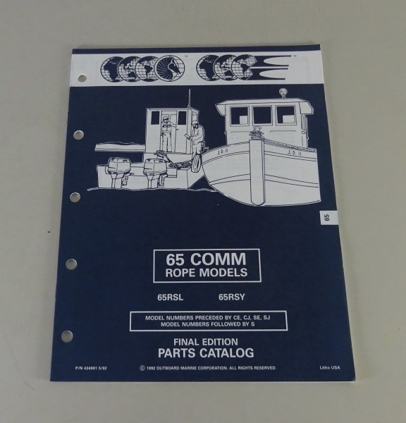 Teilekatalog OMC Outboards / Außenborder 65 PS Models Stand 05/1992