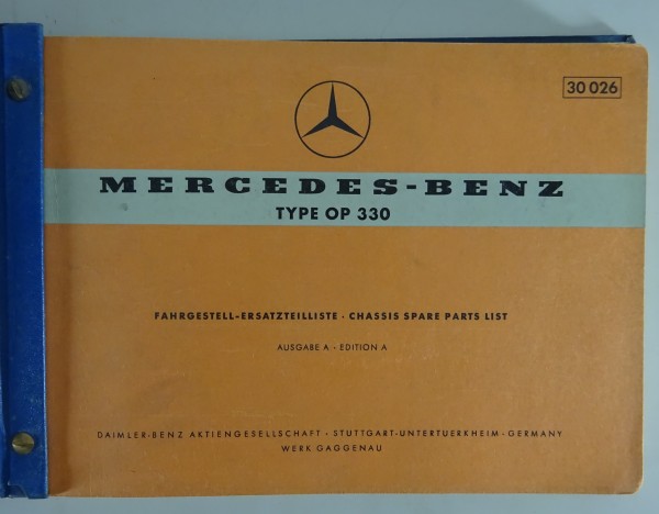 Teilekatalog Fahrgestell Mercedes-Benz LKW Typ OP 330 Stand 01/1961 (30026)