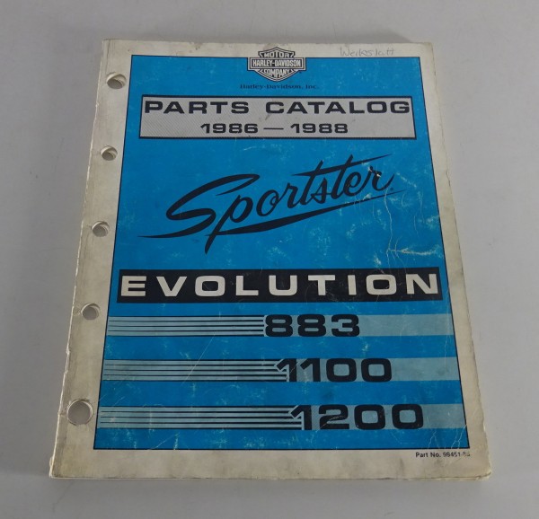Parts catalog / Spare parts list Harley Davidson Sportster Models 1986 - 1988