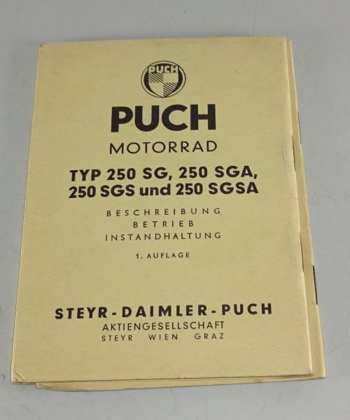 Betriebsanleitung & Reparaturanleitung Puch 250 SG / SGA / SGS / SGSA 5/1956