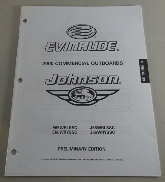 Teilekatalog Johnson Evinrude Außenborder E65WRLSSC | J65WRYSSC Stand 2000