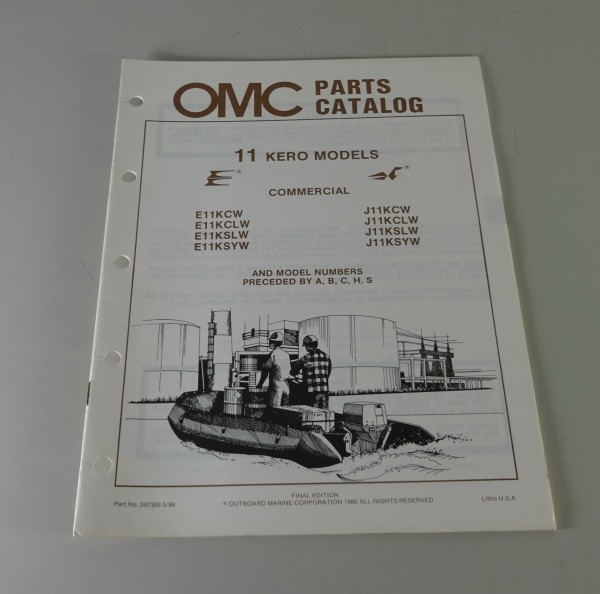 Teilekatalog Johnson Evinrude Außenborder / Outboards 11 Kero Models von 5/1986