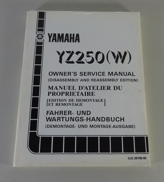 Workshop Manual / Fahrer und Wartungshandbuch Yamaha YZ 250 (W) from 07/1988