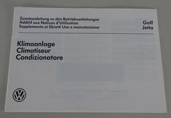 Zusatz - Betriebsanleitung VW Golf 1/I, Jetta, Scirocco Klimaanlage Stand 07/85