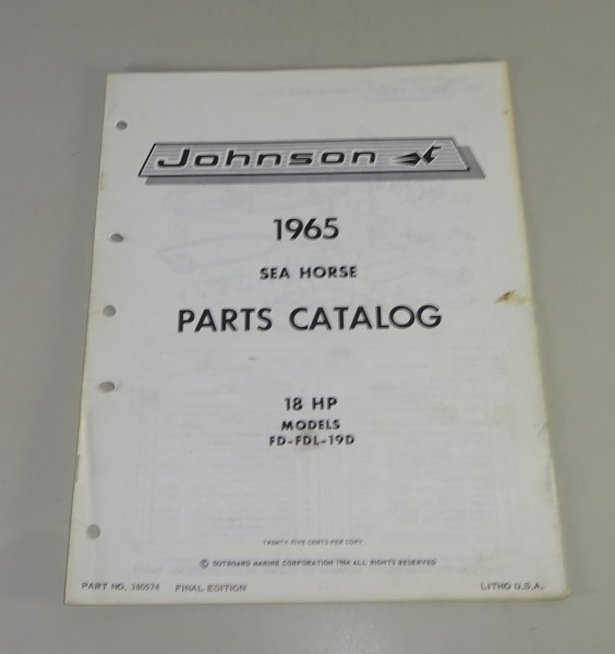 Teilekatalog OMC Johnson Outboards 18 PS Models von 1965