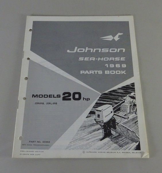 Teilekatalog OMC Johnson Outboards 20 PS Models von 1969