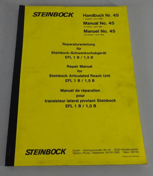 Reparaturanleitung Steinbock Schwenk-Schubgerät EFL 1 B / 1,5B Stand 04/1982