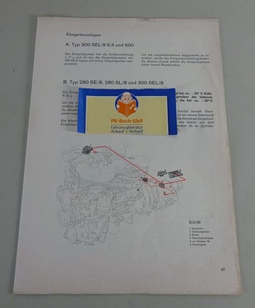 Werkstatthandbuch Einspritzanlagen Mercedes-Benz R113, W108, W109, W100, /8