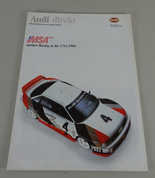 Prospekt / Broschüre Audi 90 Quattro IMSA GTO Stand 11/1989