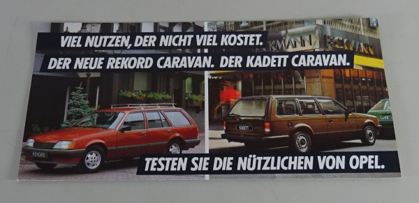 Prospekt / Broschüre Opel Kadett D Caravan + Rekord E2 Caravan von 10/1982