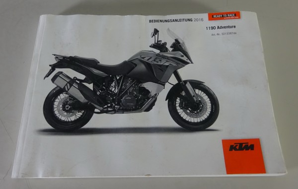 Betriebsanleitung / Handbuch KTM 1190 Adventure Modelljahr 2016 Stand 09/2015