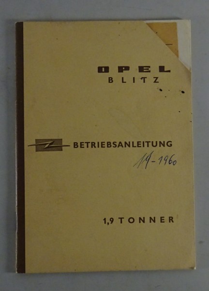 Betriebsanleitung Opel Blitz 1,9 Tonner Stand 11/1960