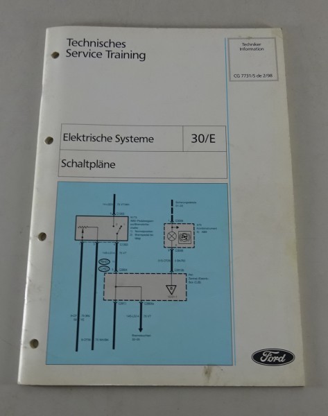 Technische Information Ford Anleitung Einführung Elektrische Schaltpläne, 1998