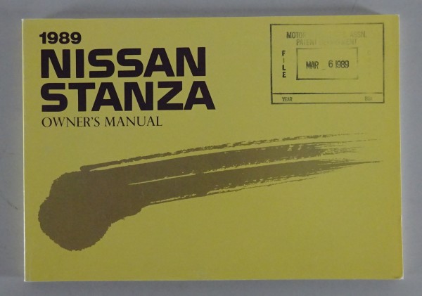 Owner's Manual / handbook Nissan Stanza Typ T12 from 05/1988