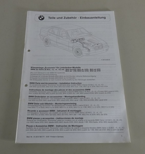 Einbauanleitung BMW Klimaanlage für E36 mit M40/44/42/50/43/52 Motor von 04/1997