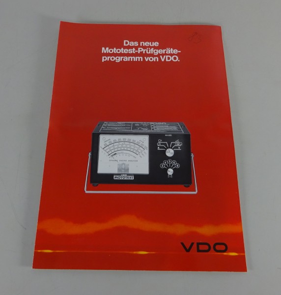 Prospekt / Broschüre VDO Motortest-Prüfgeräte Stand ca. 1983